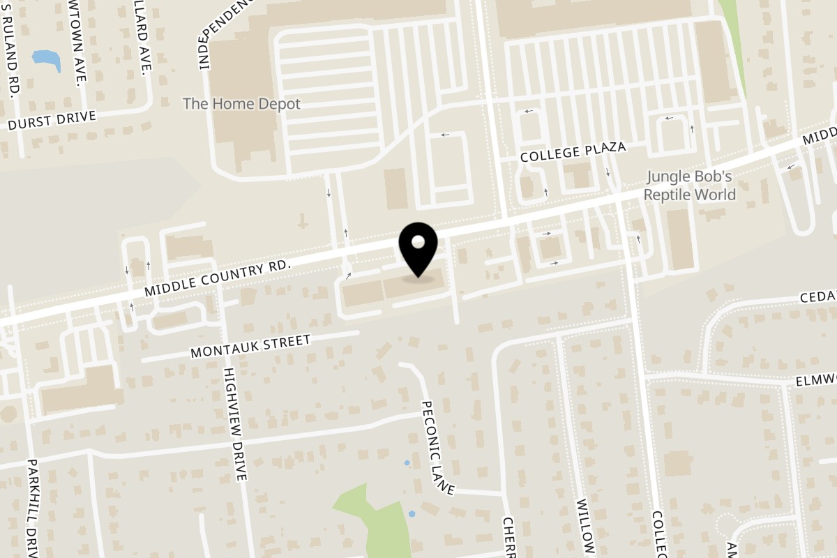 Map showing the location of Blue Tortilla Fresh Mexican Grille on 1070 Middle Country Rd in Selden